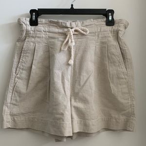 Madewell Cotton Linen Blend Paperbag waist shorts